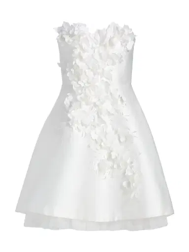 Badgley Mischka Women's Floral Appliqué Strapless Cocktail Dress - Light | Thumbnail 1 Badgley Mischka Women's Floral Appliqué Strapless Cocktail Dress - Light | Thumbnail 1