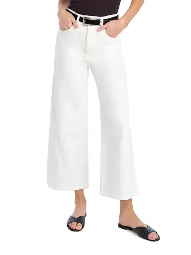 Favorite Daughter Women's Masha Stretch-Cotton Wide-Leg Crop Jeans - White - Size 33 | Thumbnail 3 Favorite Daughter Women's Masha Stretch-Cotton Wide-Leg Crop Jeans - White - Size 33 | Thumbnail 3