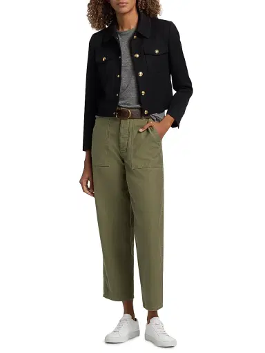 Nili Lotan Women's Edna Virgin Wool Cropped Jacket - Black | Thumbnail 2 Nili Lotan Women's Edna Virgin Wool Cropped Jacket - Black | Thumbnail 2
