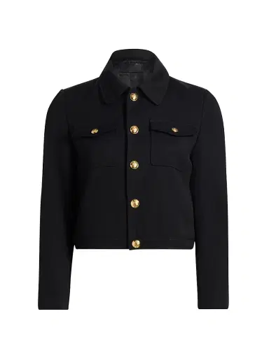 Nili Lotan Women's Edna Virgin Wool Cropped Jacket - Black | Thumbnail 1 Nili Lotan Women's Edna Virgin Wool Cropped Jacket - Black | Thumbnail 1