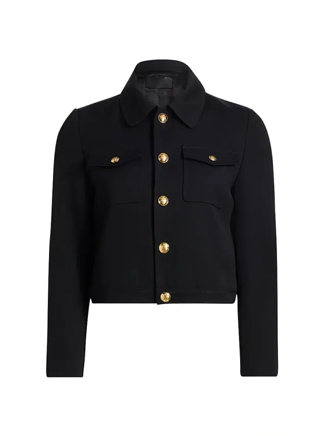 Nili Lotan Women's Edna Virgin Wool Cropped Jacket - Black