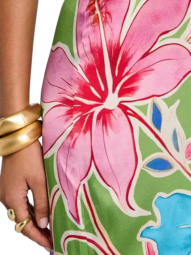 Retrofête Women's Vivi Printed Strapless Maxi Dress - Kiwi Hibiscus Floral - Size XL | Thumbnail 7 Retrofête Women's Vivi Printed Strapless Maxi Dress - Kiwi Hibiscus Floral - Size XL | Thumbnail 7