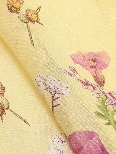 Teri Jon by Rickie Freeman Women's Floral Silk-Linen Knee-Length Dress - Yellow Multi | Thumbnail 7 Teri Jon by Rickie Freeman Women's Floral Silk-Linen Knee-Length Dress - Yellow Multi | Thumbnail 7