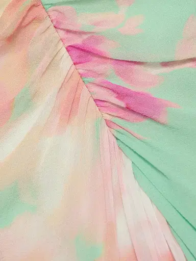 Teri Jon by Rickie Freeman Women's Floral Silk Chiffon Ruched-Front Midi-Dress - Mint Multi - Size 16 | Thumbnail 7 Teri Jon by Rickie Freeman Women's Floral Silk Chiffon Ruched-Front Midi-Dress - Mint Multi - Size 16 | Thumbnail 7