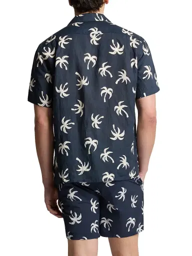 Onia Men's Air Linen Convertible Vacation Shirt - Midnight Multi | Thumbnail 3