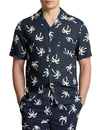 Onia Men's Air Linen Convertible Vacation Shirt - Midnight Multi | Thumbnail 1