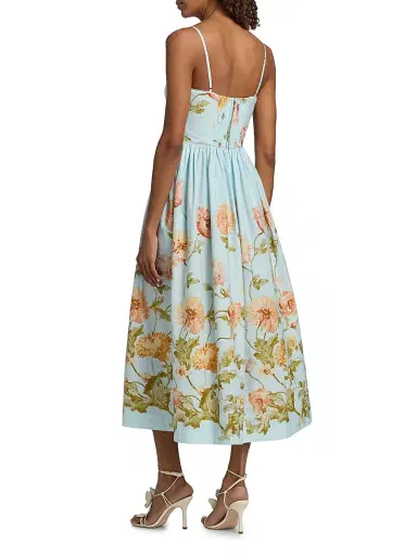 Cara Cara Women's Alba Floral Cotton Midi-Dress - Lockwood Flora Sky - Size 16 | Thumbnail 5 Cara Cara Women's Alba Floral Cotton Midi-Dress - Lockwood Flora Sky - Size 16 | Thumbnail 5