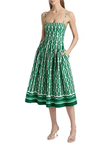 Cara Cara Women's Sea Island Printed Fit & Flare Midi-Dress | Thumbnail 3