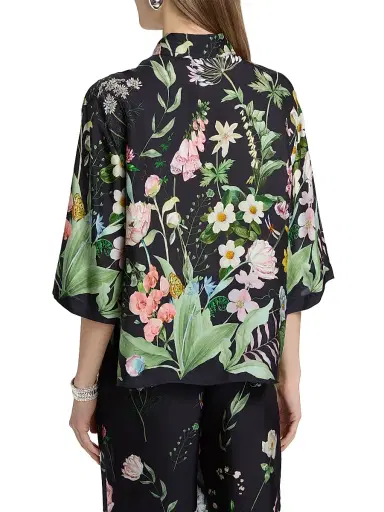 Cara Cara Women's Calvia Floral Boxy Shirt - Bloomsfield Navy | Thumbnail 5 Cara Cara Women's Calvia Floral Boxy Shirt - Bloomsfield Navy | Thumbnail 5