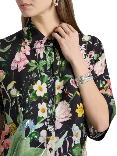 Cara Cara Women's Calvia Floral Boxy Shirt - Bloomsfield Navy | Thumbnail 6 Cara Cara Women's Calvia Floral Boxy Shirt - Bloomsfield Navy | Thumbnail 6