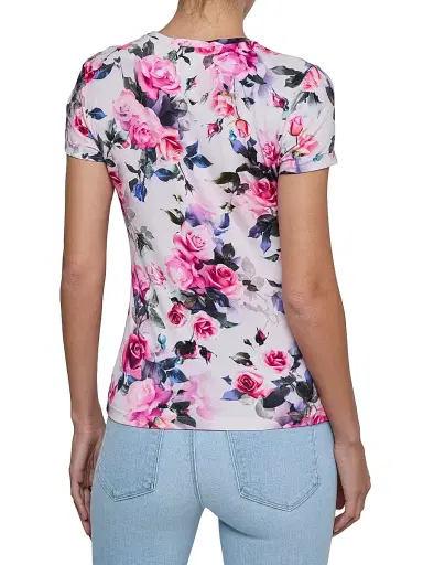 L'AGENCE Women's Ressi Floral Crewneck T-Shirt - Pink Multi Water Rose | Thumbnail 5 L'AGENCE Women's Ressi Floral Crewneck T-Shirt - Pink Multi Water Rose | Thumbnail 5