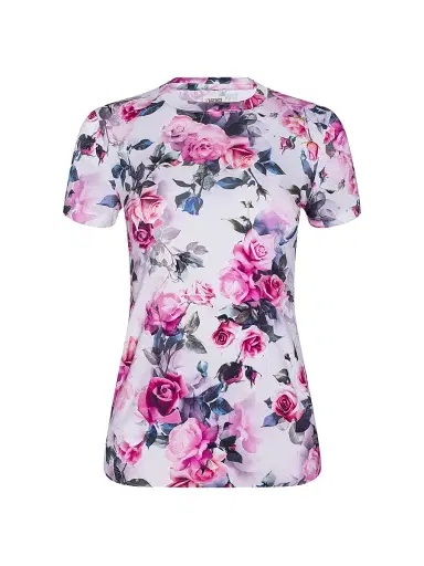 L'AGENCE Women's Ressi Floral Crewneck T-Shirt - Pink Multi Water Rose | Thumbnail 1 L'AGENCE Women's Ressi Floral Crewneck T-Shirt - Pink Multi Water Rose | Thumbnail 1