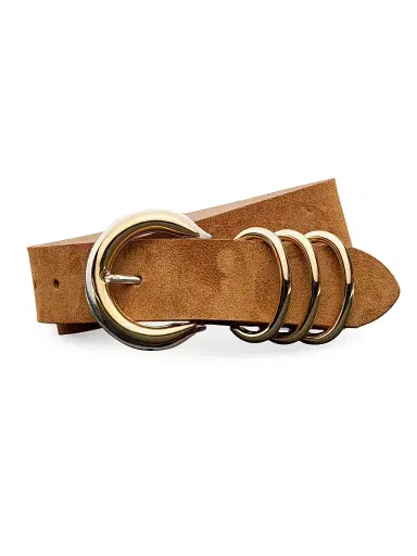 L'Agence Women's Two-Tone Buckle Suede Belt | Thumbnail 3 L'Agence Women's Two-Tone Buckle Suede Belt | Thumbnail 3