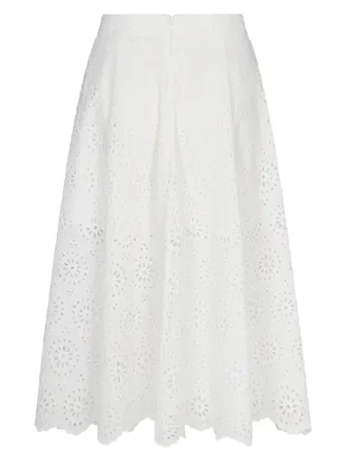 Frame Women's The Solstice Eyelet Midi-Skirt - White - Size 12 | Thumbnail 2 Frame Women's The Solstice Eyelet Midi-Skirt - White - Size 12 | Thumbnail 2
