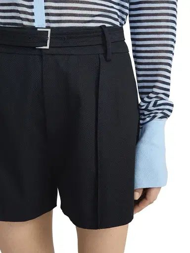 Frame Women's The Soho Wide-Leg Belted Shorts - Navy - Size 0 | Thumbnail 7 Frame Women's The Soho Wide-Leg Belted Shorts - Navy - Size 0 | Thumbnail 7