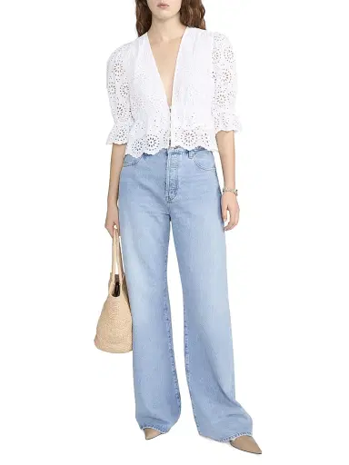 Frame Women's The Solstice Eyelet Blouse - White - Size Large | Thumbnail 2 Frame Women's The Solstice Eyelet Blouse - White - Size Large | Thumbnail 2