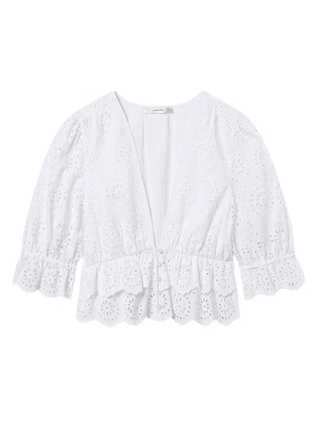 FRAME Women's The Solstice Eyelet Blouse - White
