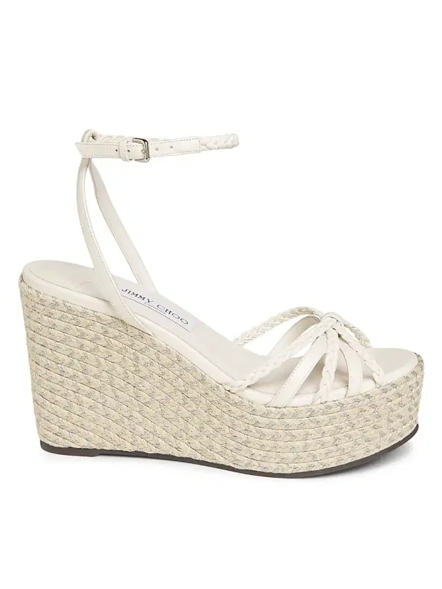 Jimmy Choo Women's Dree 100MM Leather Wedge Sandals - Latte