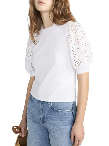 Frame Women's The Solstice Eyelet T-Shirt | Thumbnail 5 Frame Women's The Solstice Eyelet T-Shirt | Thumbnail 5