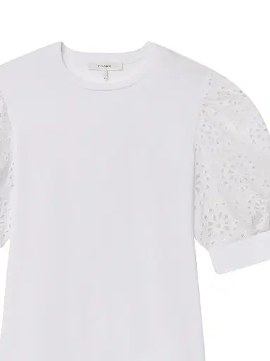 Frame Women's The Solstice Eyelet T-Shirt - White - Size Large | Thumbnail 7 Frame Women's The Solstice Eyelet T-Shirt - White - Size Large | Thumbnail 7