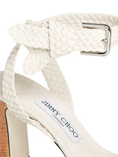 Jimmy Choo Women's Rori 85MM Leather Sandals - Latte Toasty | Thumbnail 6