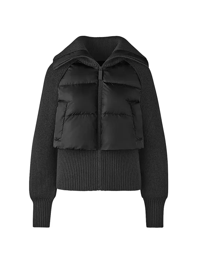 Canada Goose Women's HyBridge Astoria Down Knit Jacket - Black