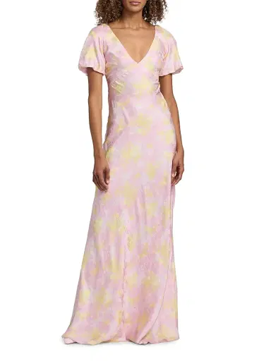 Markarian Women's Lilou Flora Silk Satin Column Gown | Thumbnail 3 Markarian Women's Lilou Flora Silk Satin Column Gown | Thumbnail 3