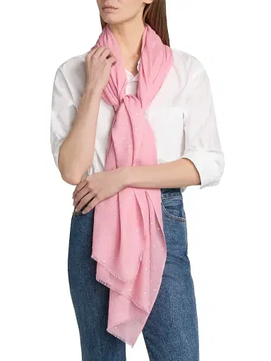 Carolyn Rowan Collection Women's Sequin-Embellished Cashmere-Silk Scarf - Pink | Thumbnail 2