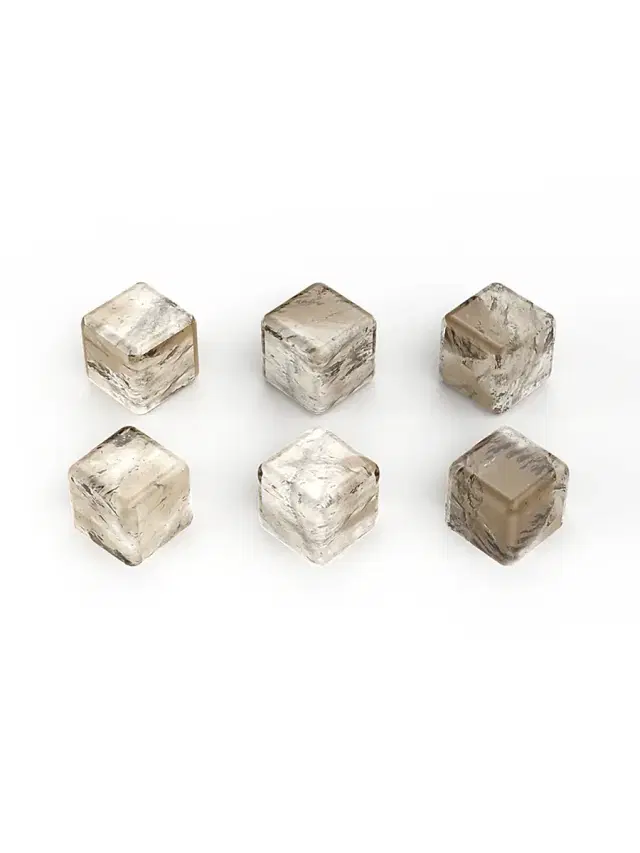 ANNA New York Smokey Quartz Whiskey Cubes/ Set of 6 - Grey