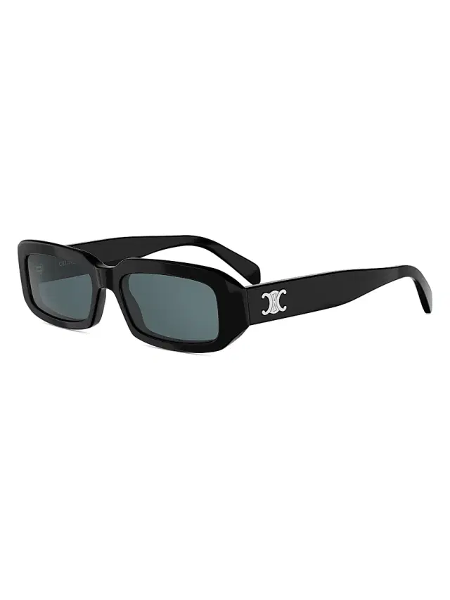 CELINE Men's Triomphe 54MM Rectangular Sunglasses - Black Blue