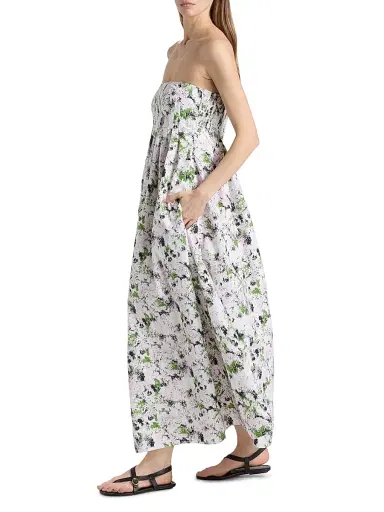 Proenza Schouler White Label Women's Virella Floral Cotton Strapless Maxi Dress | Thumbnail 2 Proenza Schouler White Label Women's Virella Floral Cotton Strapless Maxi Dress | Thumbnail 2