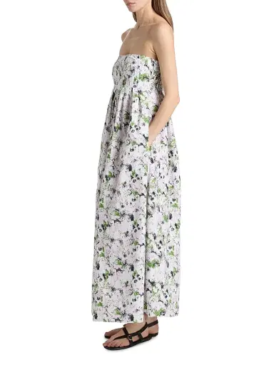 Proenza Schouler White Label Women's Virella Floral Cotton Strapless Maxi Dress | Thumbnail 3 Proenza Schouler White Label Women's Virella Floral Cotton Strapless Maxi Dress | Thumbnail 3