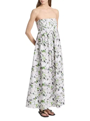 Proenza Schouler White Label Women's Virella Floral Cotton Strapless Maxi Dress | Thumbnail 4 Proenza Schouler White Label Women's Virella Floral Cotton Strapless Maxi Dress | Thumbnail 4