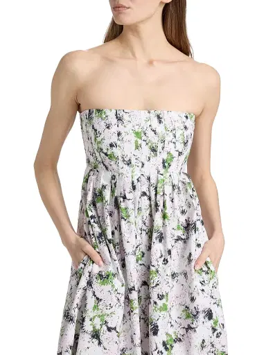 Proenza Schouler White Label Women's Virella Floral Cotton Strapless Maxi Dress | Thumbnail 6 Proenza Schouler White Label Women's Virella Floral Cotton Strapless Maxi Dress | Thumbnail 6