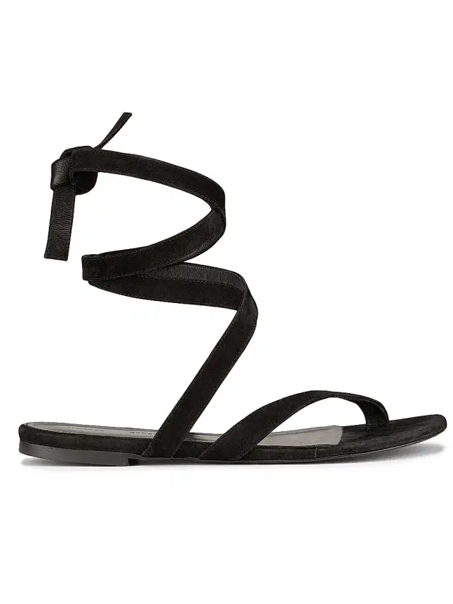 Proenza Schouler Women's Strappy Suede Flats - Black