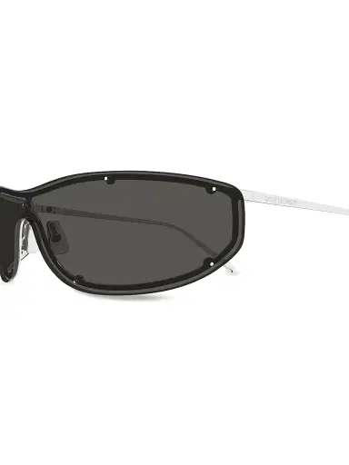 Saint Laurent Women's 99MM Shield Sunglasses - Silver Grey | Thumbnail 3