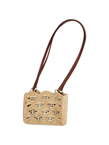 Rabanne Women's Raffia-Leather Shoulder Bag | Thumbnail 3 Rabanne Women's Raffia-Leather Shoulder Bag | Thumbnail 3
