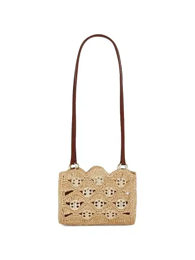 Rabanne Women's Raffia-Leather Shoulder Bag | Thumbnail 1 Rabanne Women's Raffia-Leather Shoulder Bag | Thumbnail 1