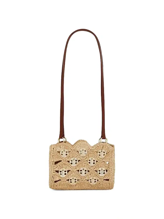 Rabanne Women's Raffia-Leather Shoulder Bag - Natural Light Gold