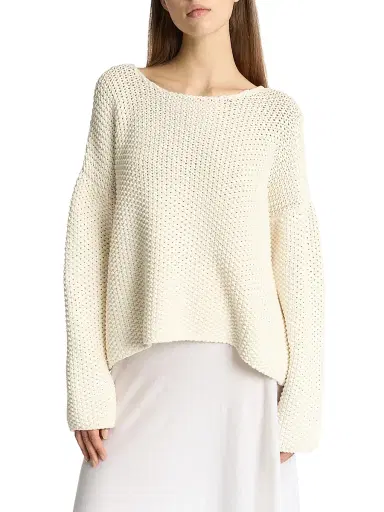 Malo Women's Boatneck Oversized Sweater - Margherita | Thumbnail 4 Malo Women's Boatneck Oversized Sweater - Margherita | Thumbnail 4