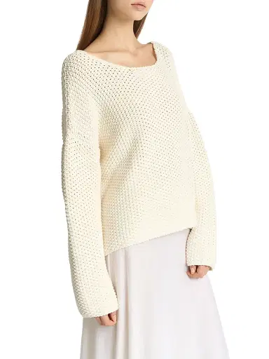 Malo Women's Boatneck Oversized Sweater - Margherita | Thumbnail 5 Malo Women's Boatneck Oversized Sweater - Margherita | Thumbnail 5