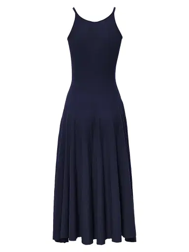 Malo Women's Rib-Knit Cotton Mako Midi-Dress - Blue | Thumbnail 2