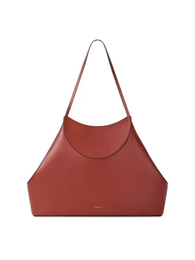 Women's  Facet Tote Bag in Grained Leather - Terracotta