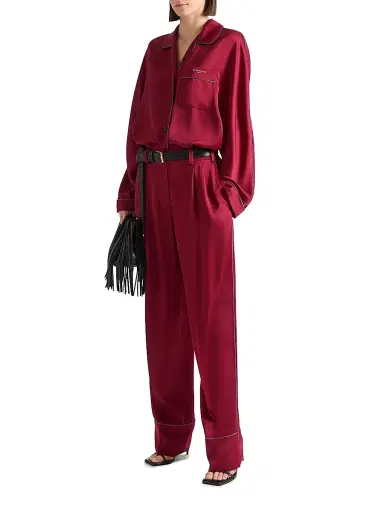 Givenchy Women's Pyjama Pants in Silk - Red Cherry - Size 6 | Thumbnail 2 Givenchy Women's Pyjama Pants in Silk - Red Cherry - Size 6 | Thumbnail 2