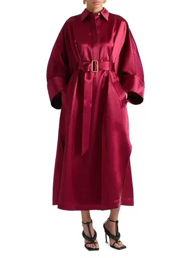 Givenchy Women's Cocoon Long Dress in Satin - Red Cherry - Size 4 | Thumbnail 5 Givenchy Women's Cocoon Long Dress in Satin - Red Cherry - Size 4 | Thumbnail 5