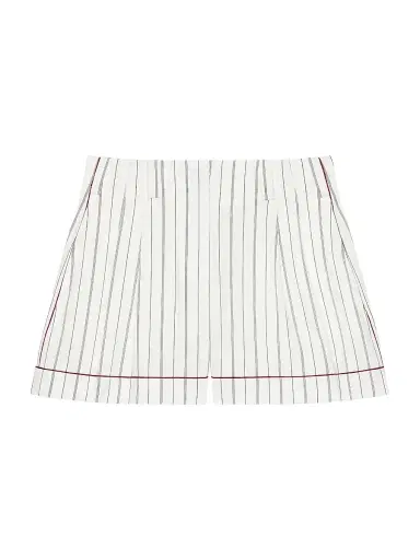Givenchy Women's Striped Shorts in Cotton and Silk - Grey White - Size 8 | Thumbnail 1