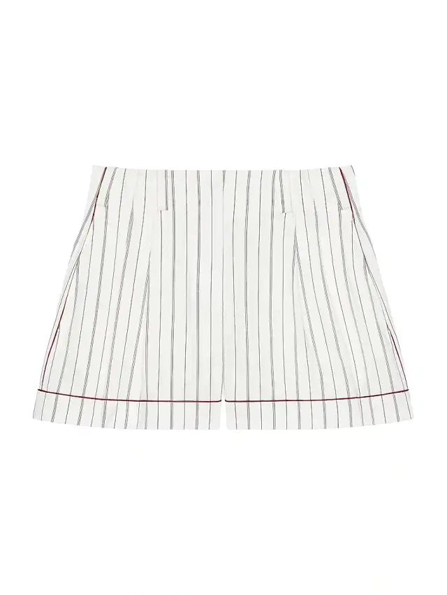Givenchy Women's Striped Shorts in Cotton and Silk - Grey White