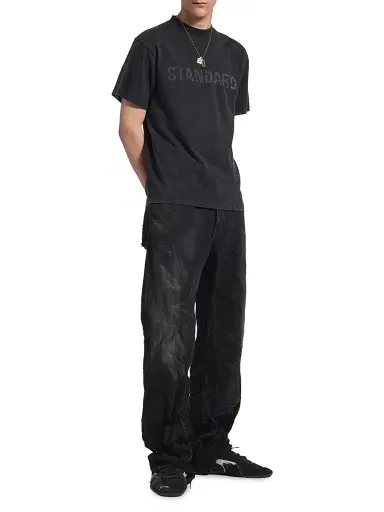 Balenciaga Men's Standard Regular Fit T-Shirt - Faded Black - Size XL | Thumbnail 5