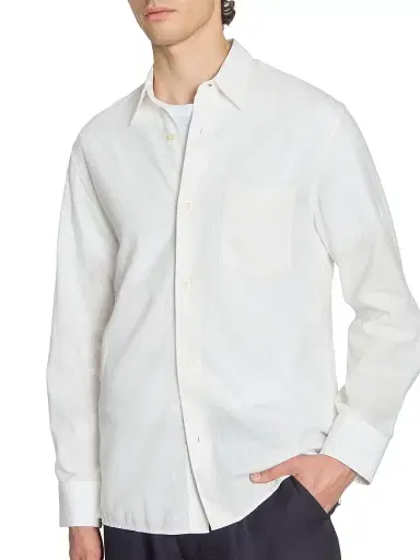 OFFICINE GÉNÉRALE Men's Guido Slub Cotton Shirt | Thumbnail 6 OFFICINE GÉNÉRALE Men's Guido Slub Cotton Shirt | Thumbnail 6