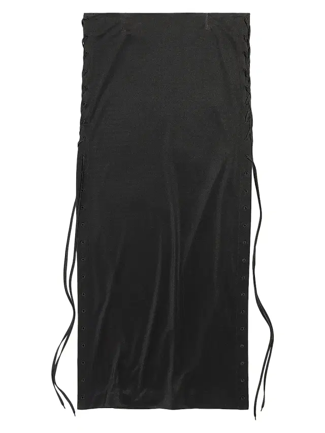 Women's Lace-Up Maxi Skirt - Black